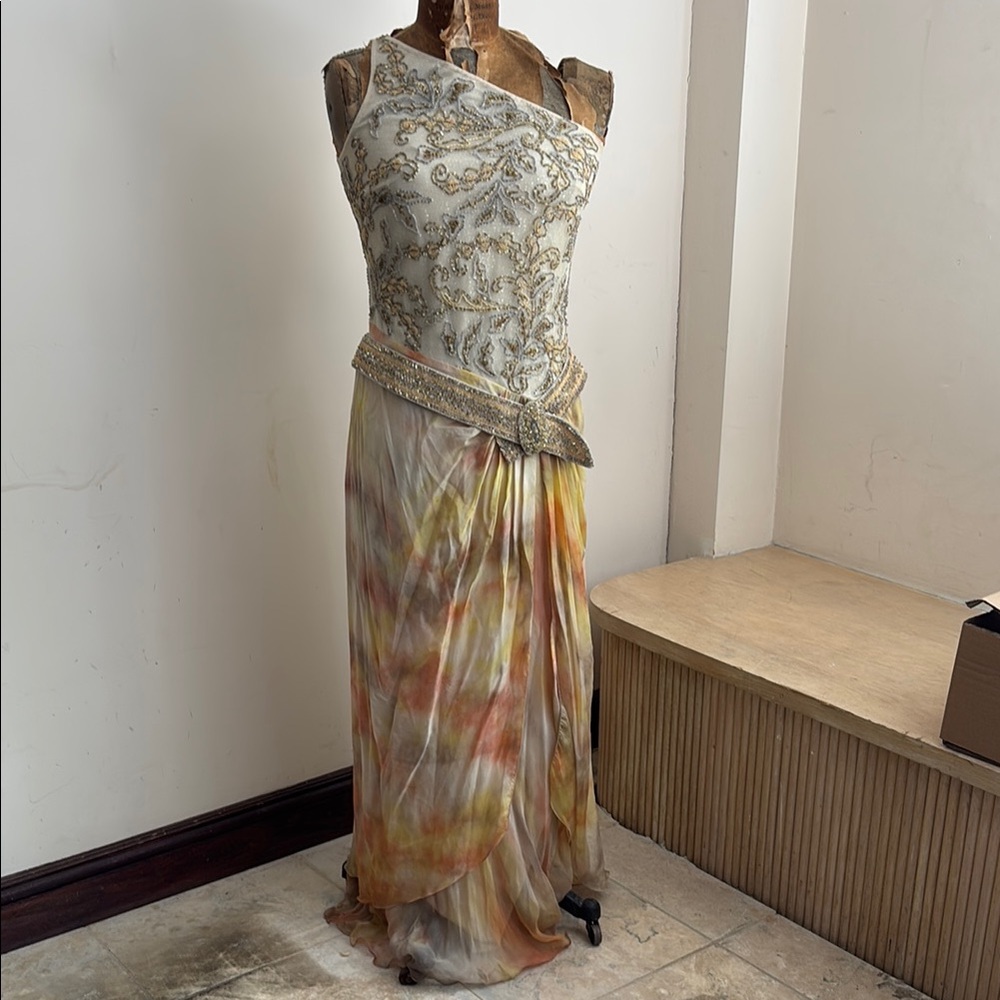 Elegant Multicolor One-Shoulder Dress